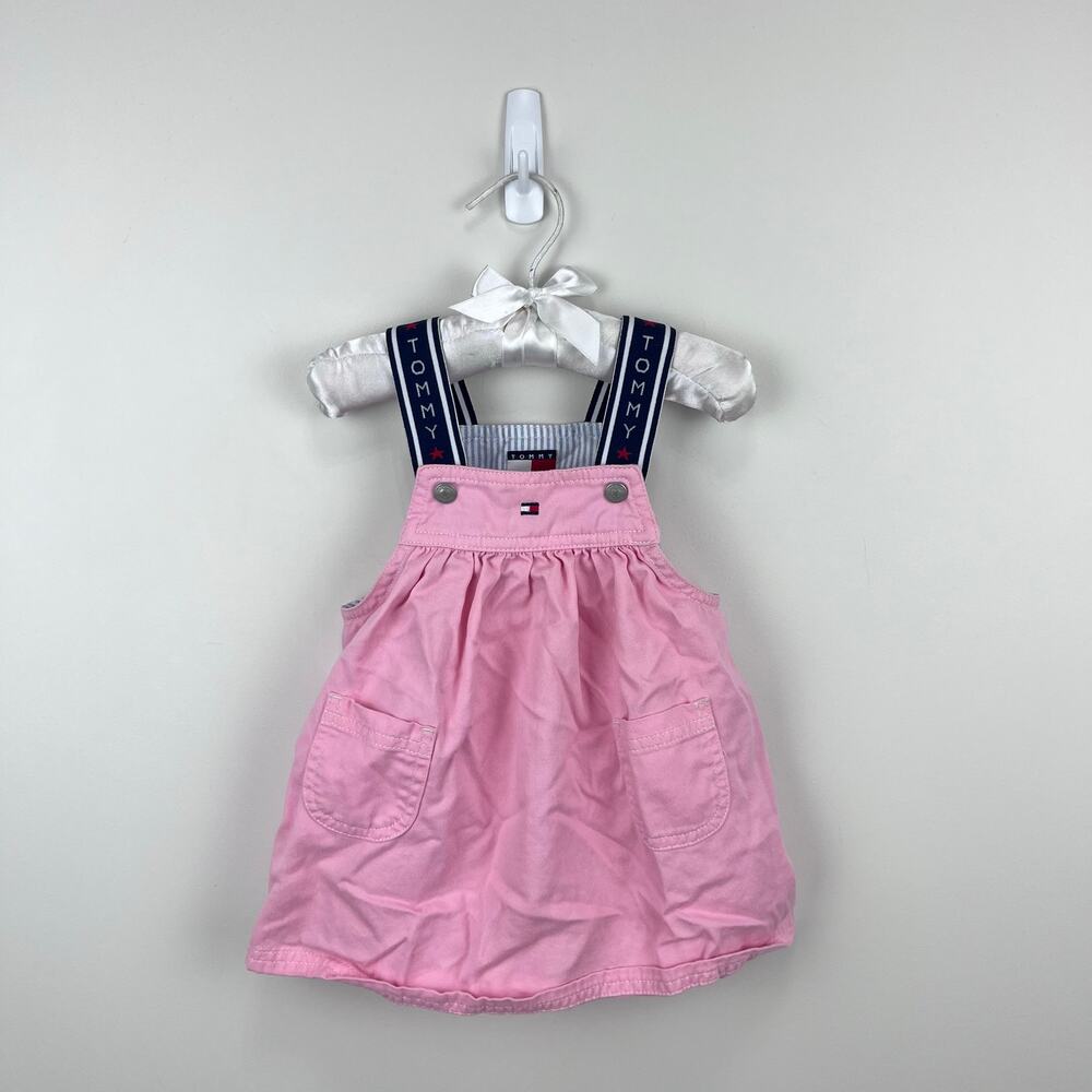 Vintage Y2K Tommy Hilfiger Pink Jumper Dress 6-12 Months